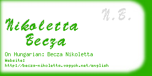 nikoletta becza business card